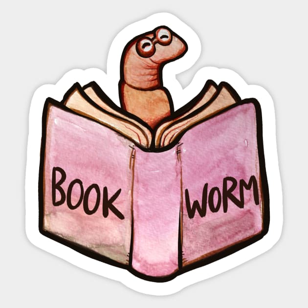 Bookworm Sticker by bubbsnugg